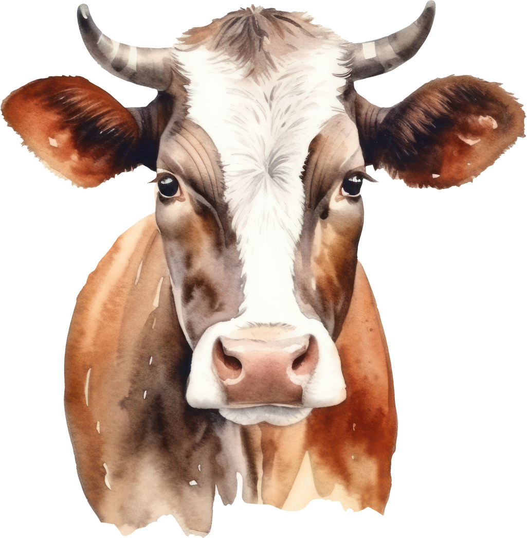 Cow Watercolor Illustration
